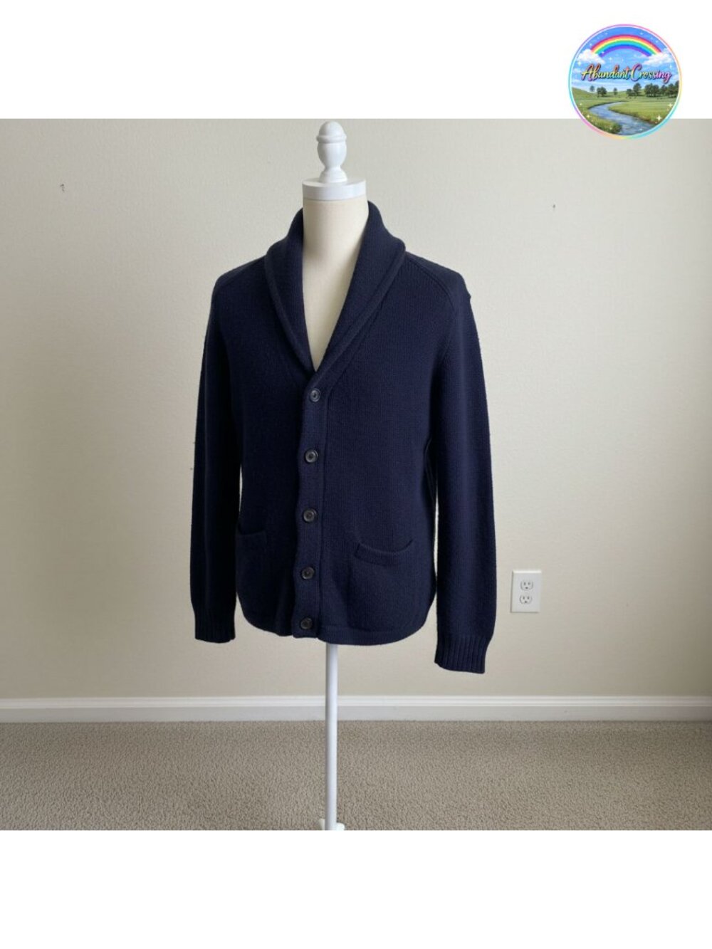 Mens Shawl Collar Cardigan Sweater Cable Knit Button Down Loose Fit Winter